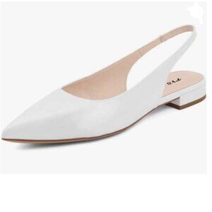 Elegant White Slingback Flats